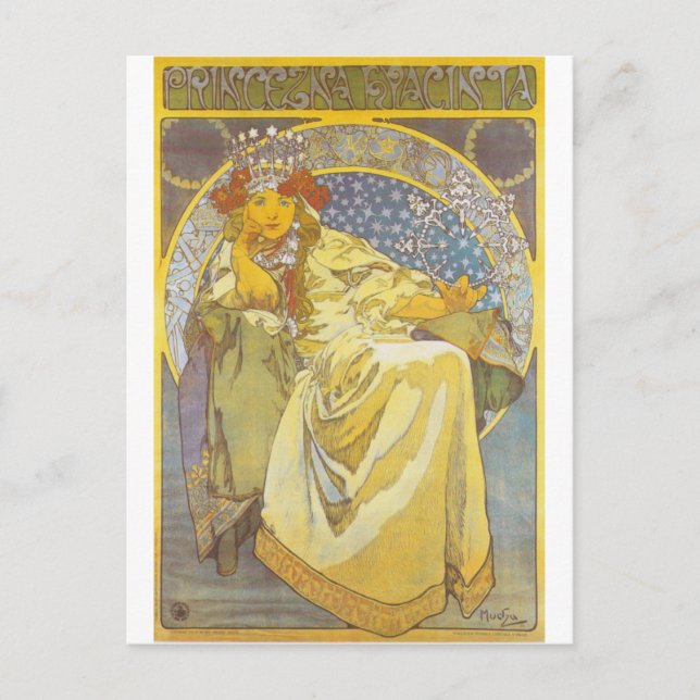 Alphonse Mucha - Carte postale Princess Hyacint (Devant)