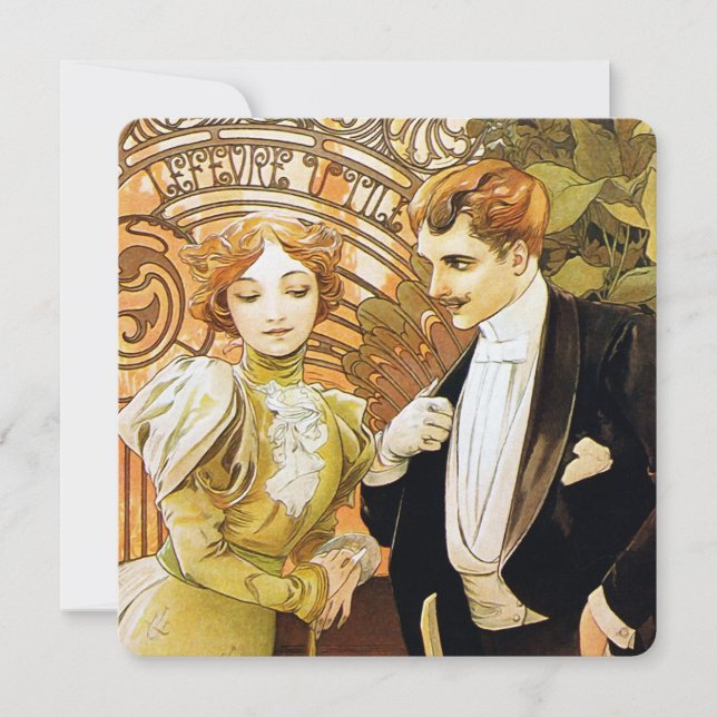 Alphonse Mucha Flirt Vintage Art romantique Nouvea (Devant)