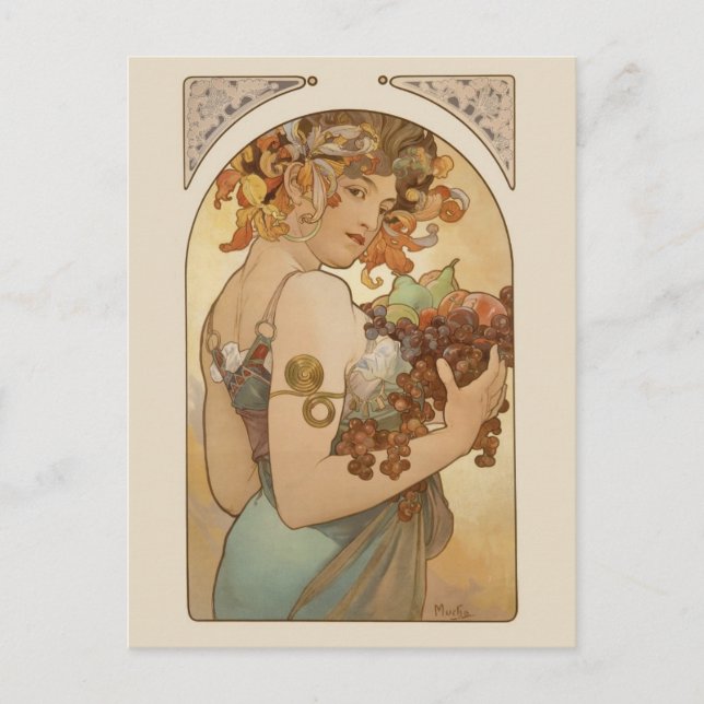 Alphonse Mucha Fruit CC0405 Carte postale Art Nouv (Devant)