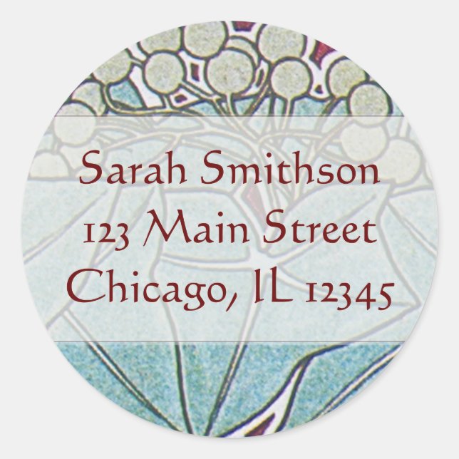 Alphonse Mucha Ivy Étiquettes de adresse Art Nouve (Devant)