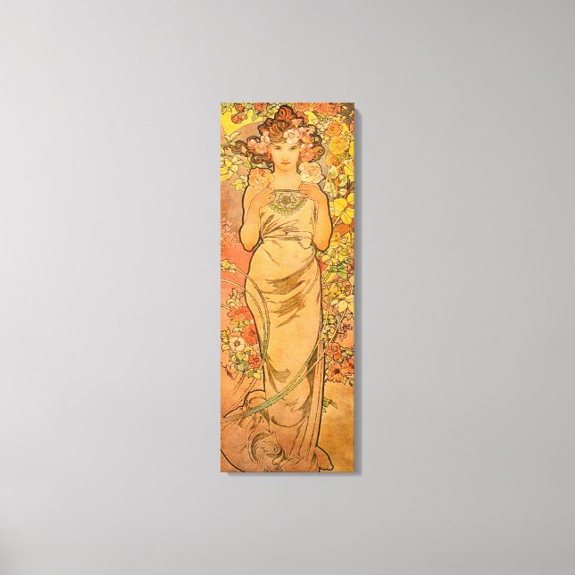 Alphonse Mucha L'affiche en toile Rose (Recto)