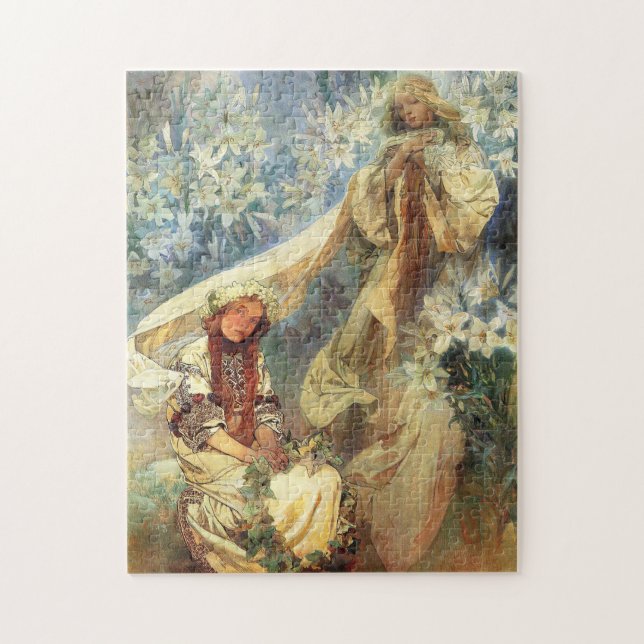 Alphonse Mucha Madonna du puzzle de lis (Vertical)