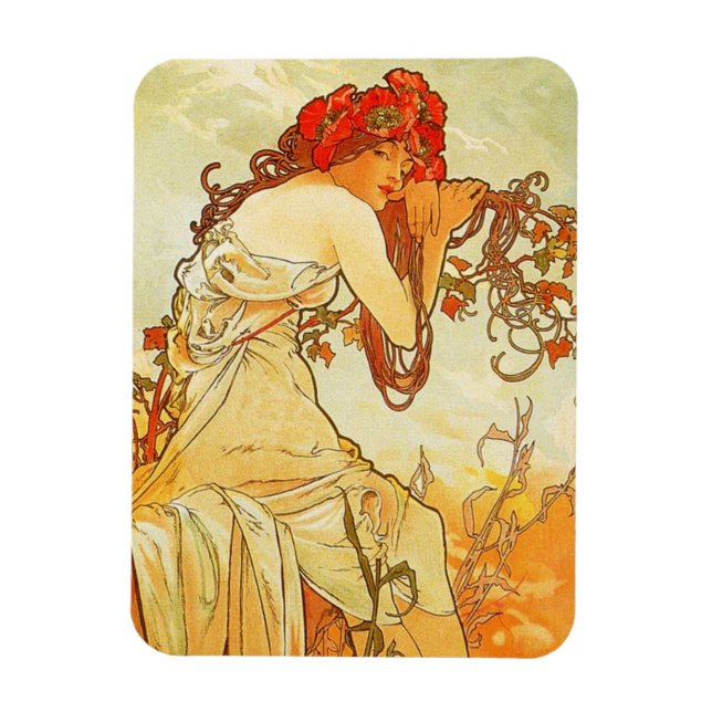 Alphonse Mucha - Magnet d'été (Vertical)