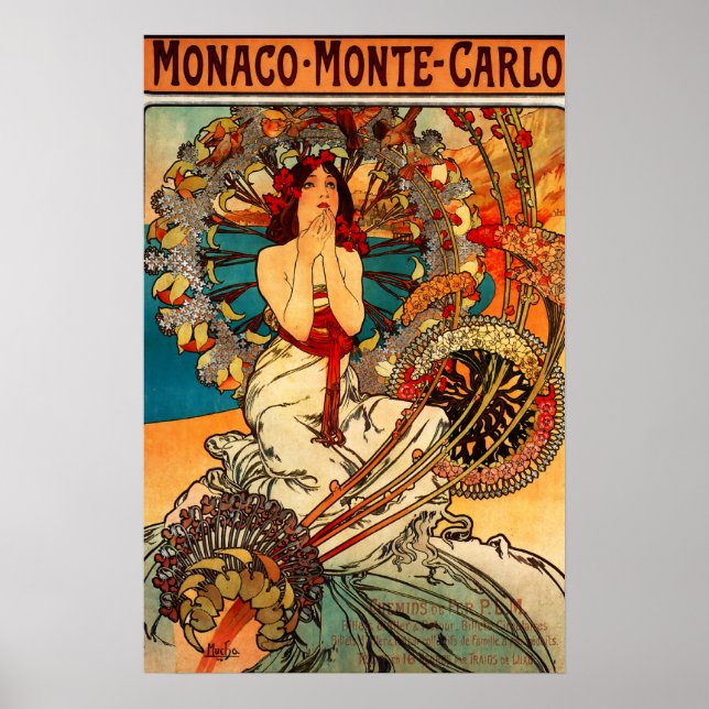 Alphonse Mucha Monte Carlo Poster (Devant)