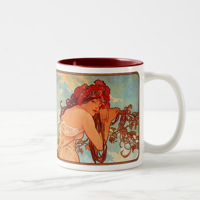 Alphonse Mucha Nouveau Summer Lady Coffee Cup Mug (Droit)