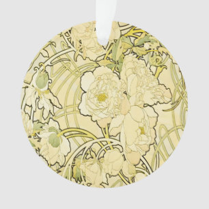 Alphonse Mucha Pivoines Motif Floral Art Nouveau