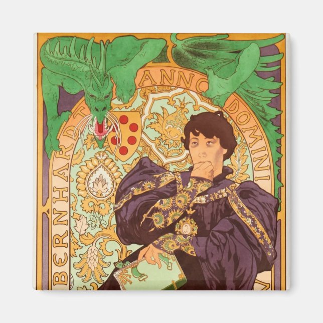 Alphonse Mucha Prince et Dragon Magnet (Devant)