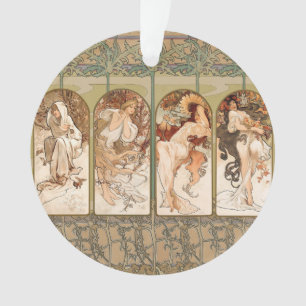 Alphonse Mucha Quatre Saisons Panneau Art nouveau 