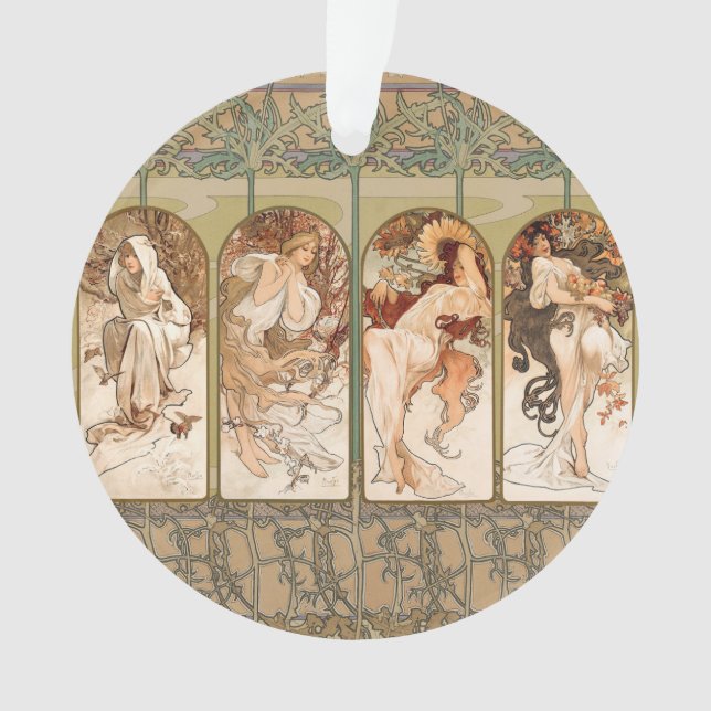 Alphonse Mucha Quatre Saisons Panneau Art nouveau  (devant)