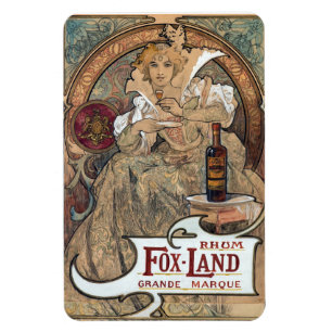 Alphonse Mucha Rum Magnet
