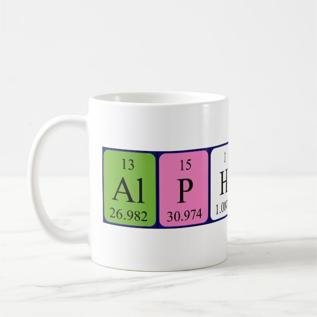 Alphonse nom de table périodique mug (Gauche)