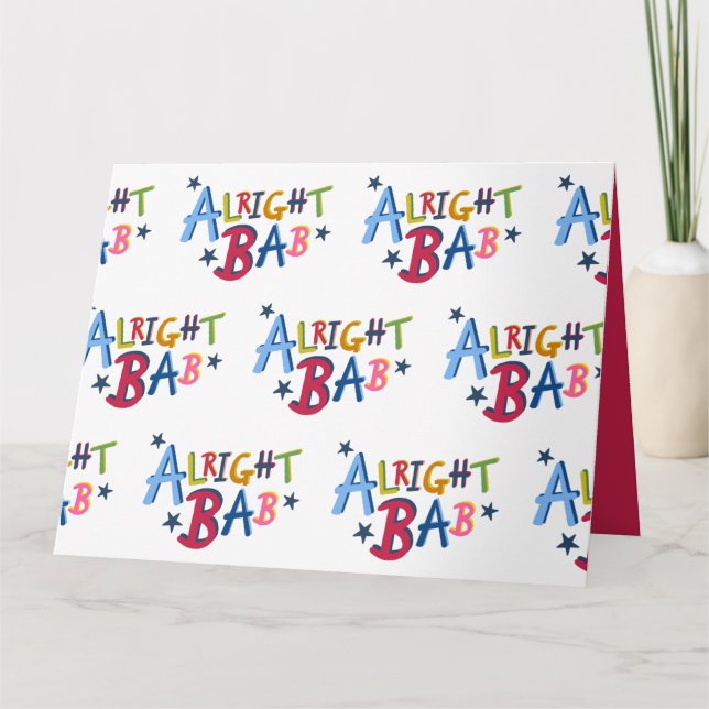 Alright Bab Black Pays Mots Carte de voeux (Devant)