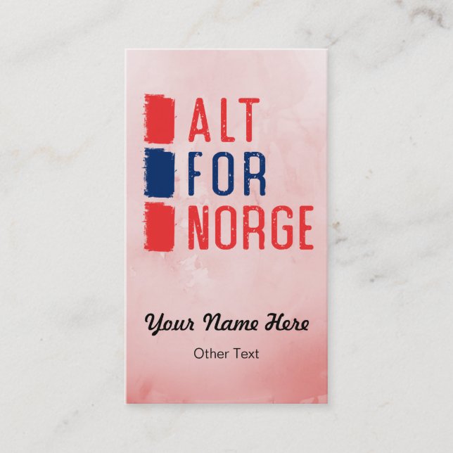 Alt Pour Norge Norwegian Motto Cartes de visite (Devant)