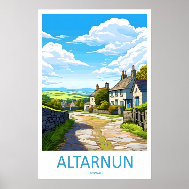 Altarnun Vintage Travel Poster Ski National Park (Devant)