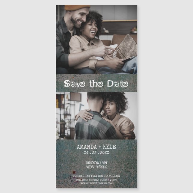 Alternative Engaged Hipster Couple Grunge Texture (Devant)