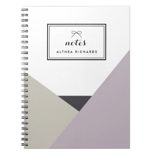 Althea Lilac & Gris Carnet personnalisé