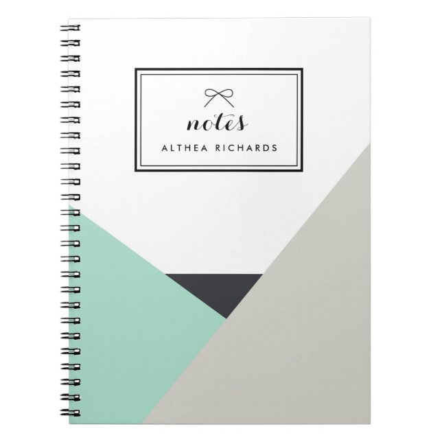 Althea Mint & Grey Carnet personnalisé (Devant)