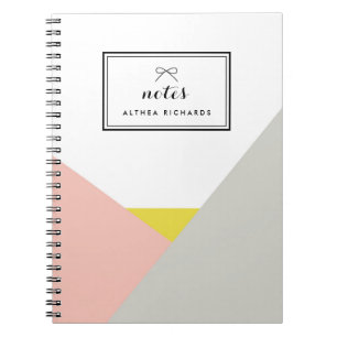 Althea rose et gris Carnet personnalisé