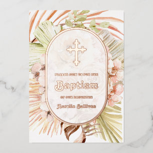 Aluminium Bouquet floral bohème pêche Invitation en papier m