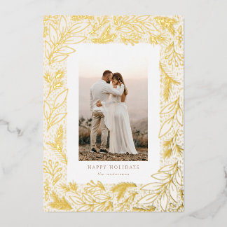 Aluminium Carte de vœux de Noël à feuillage persistant en ca