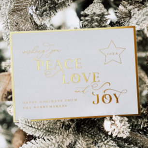 Aluminium Carte de vœux de Noël aux lettres en feuille d'or