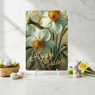 Aluminium Carte de vœux en papier doré à motif floral de jon