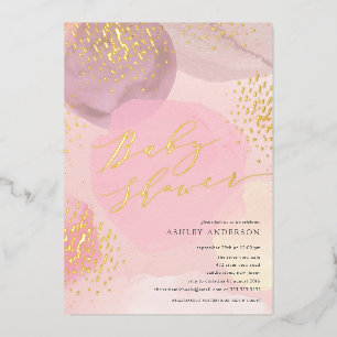 Aluminium Cercles pastel abstrait Invitation Baby Shower en