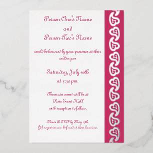 Aluminium Cœurs Paisley Doux dans une Invitation en Feuille