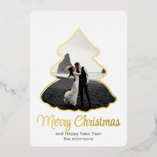 Aluminium Élégance d'arbre de Noël 5" x 7" Invitation en al
