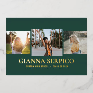 Aluminium Élégant nom du diplômé Invitation à l'huile en ver