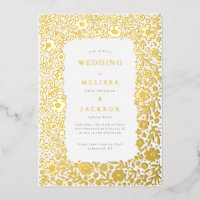 Élégante invitation de mariage à cadre fleuri en f