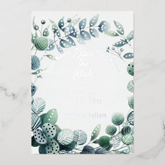 Aluminium Fleurs de printemps modernes invitation en feuille (Recto)