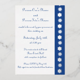 Aluminium Flocons de Neige Hivernaux en Invitation Bleue en