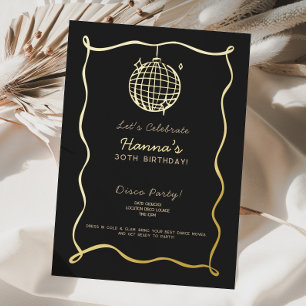 Aluminium Invitation anniversaire disco en feuille métallisé