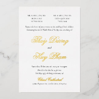 Aluminium Invitation bilingue en feuille d'aluminium vietnam