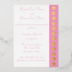 Aluminium Invitation charmante Sakura en feuille rose pétale