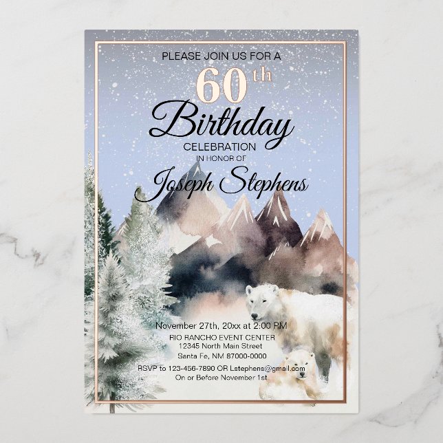 Aluminium Invitation d'anniversaire en aquarelle avec feuill (Recto)