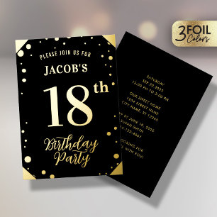 Aluminium Invitation d'anniversaire en feuille d'or et de no