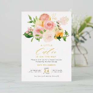 Aluminium invitation de baby shower en feuille d'or petit ch