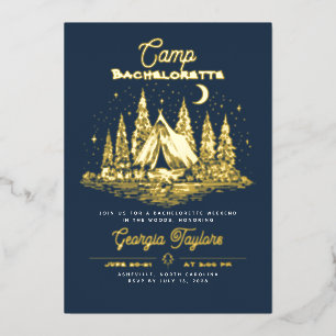 Aluminium Invitation de Bachelorette de Camping en Feuille d