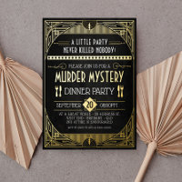 Invitation de dîner de meurtre mystère en feuille