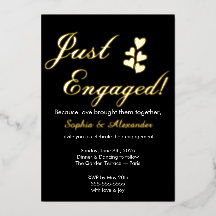 Invitation de fiançailles en feuille d'or et blanc