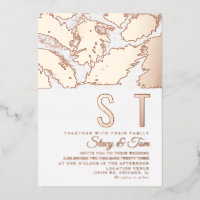 Invitation de mariage avec ampèremand en relief de