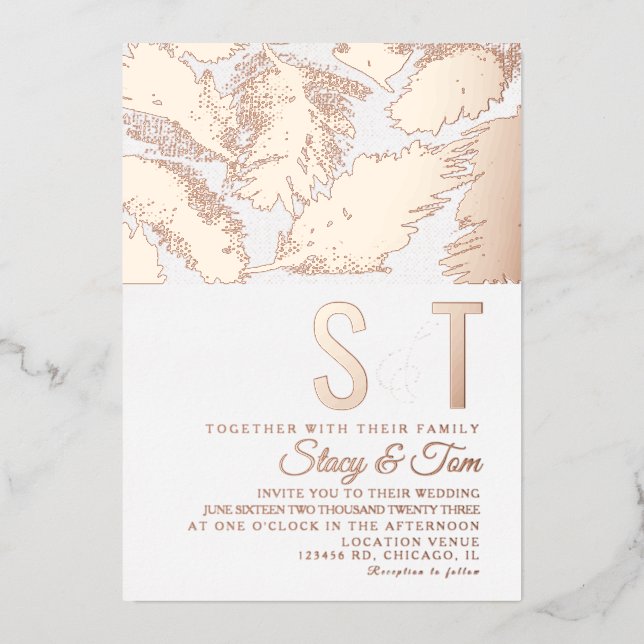 Aluminium Invitation de mariage avec ampèremand en relief de (Recto)