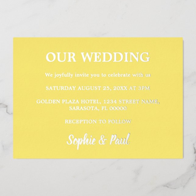 Aluminium Invitation de mariage classique en papier d'alumin (Recto)