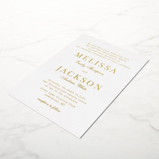 Aluminium Invitation de mariage classique raffinée en feuill (Rotation)