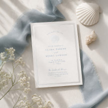 Invitation de mariage Coquillage Bord de Mer en fe