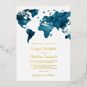 Aluminium Invitation de mariage de destination de voyage en