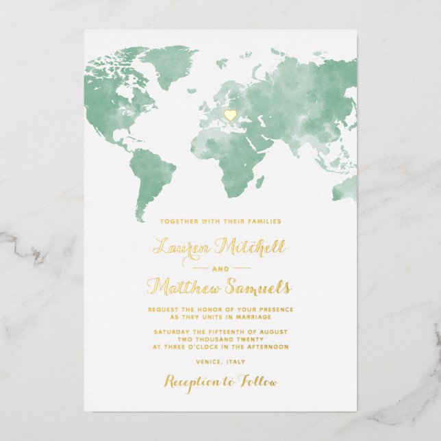Aluminium Invitation de mariage de destination de voyage en  (Recto)