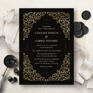 Aluminium Invitation de mariage élégante en papier métallisé